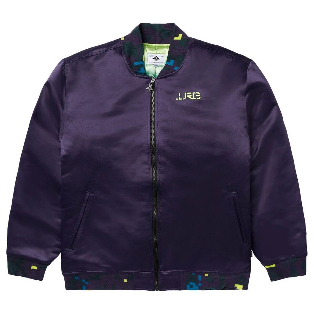 Lifted Research Group LRG Mens Forever Forward Dark Perple Bomber Jacket New XL